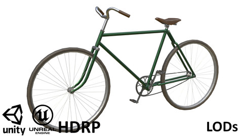 Game-ready Retro Bicycle Green