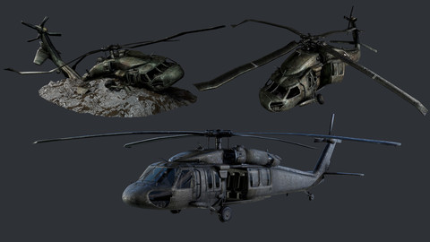 Sikorsky UH60 Black Hawk Military Helicopter Game Ready Pack 03