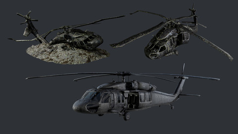 Sikorsky UH60 Black Hawk Military Helicopter Game Ready Pack 05