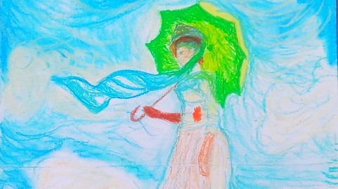 Inspiração Monet, Mulher com Sombrinha - Paloma Portal