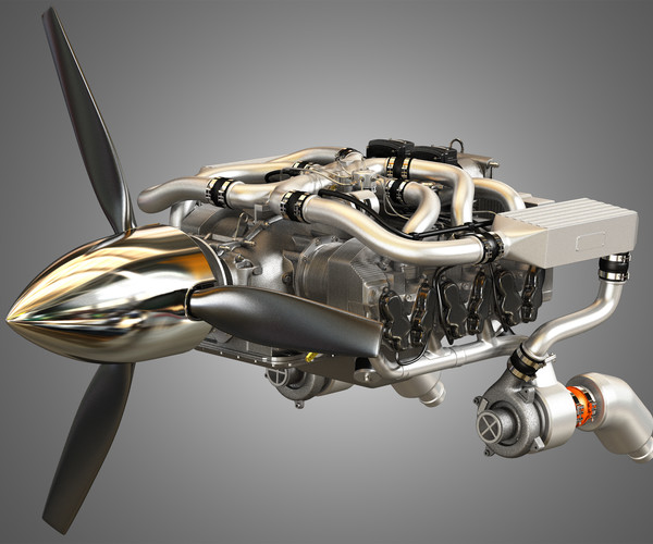 Artstation - Continental Io 550 Engine 3d Model 