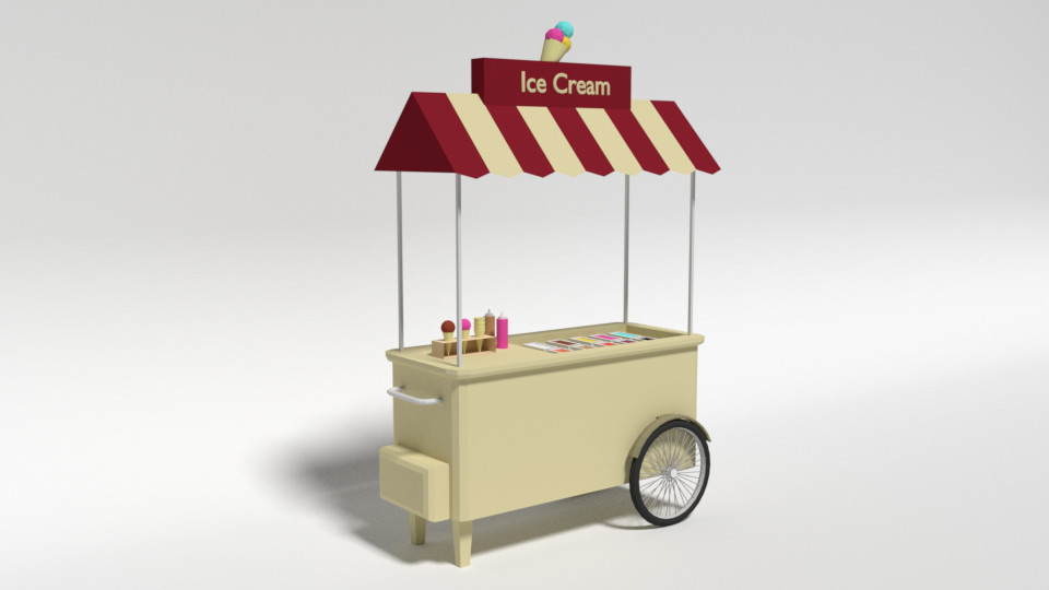 chroma 3D - Low Poly Cartoon Ice Cream Truck