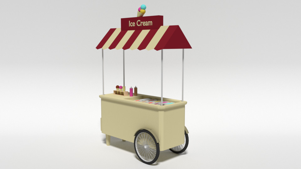 ArtStation - Low Poly Cartoon Ice Cream Truck | Resources