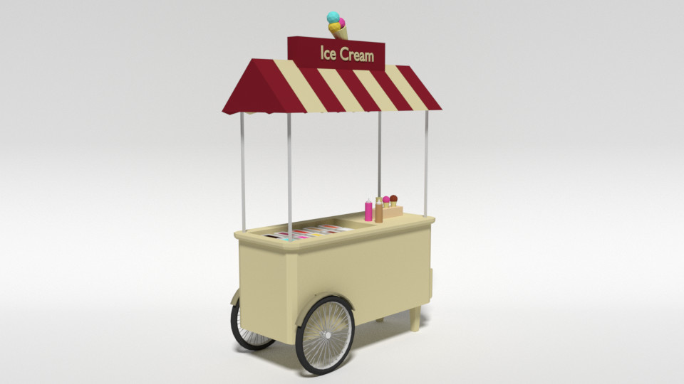 ArtStation - Low Poly Cartoon Ice Cream Truck | Resources