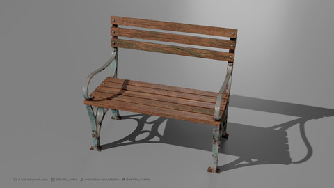 Park Bench | 3d model | 4k Textures