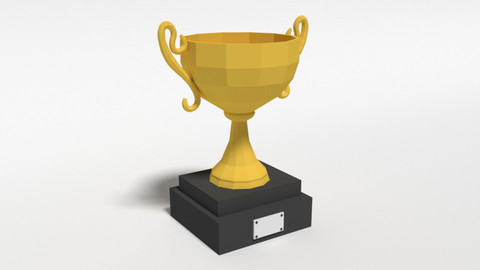 Low Poly Cartoon Trophy