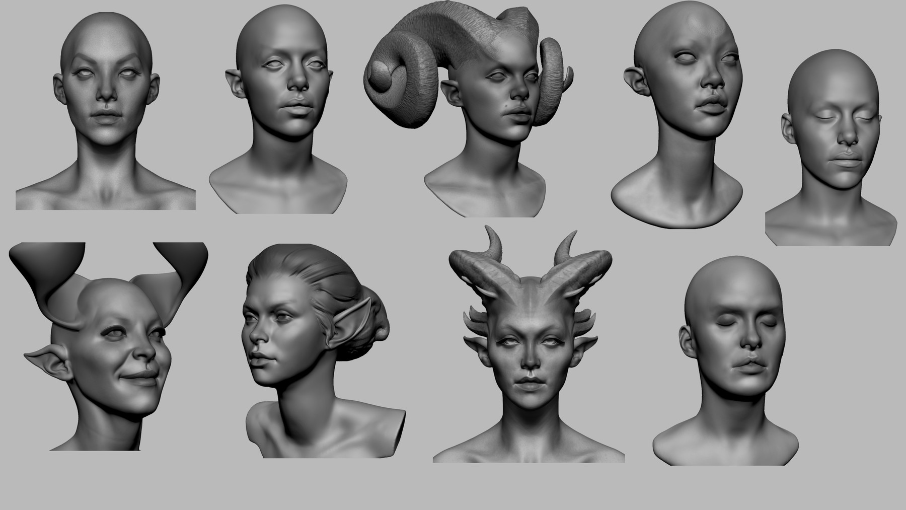 ArtStation - Female Head Collection by Niyazi Selimoglu