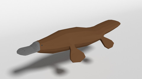Low Poly Cartoon Platypus