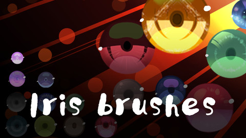 【Free brush】Free cartoon eye / iris brush and PNG image