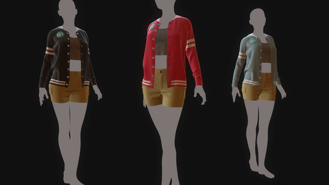 Women Sweater Outerwear - Marvelous Designer and Clo3D