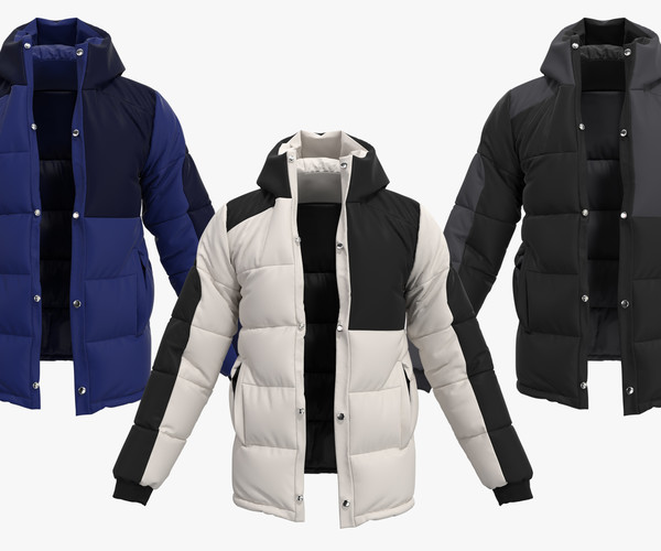 ArtStation - Winter Down Jacket ,Marvelous designer, Clo3d | Resources