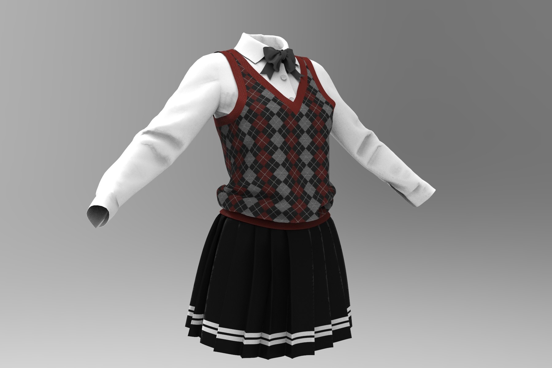 ArtStation Women Sweater Uniform Marvelous Designer and Clo3D