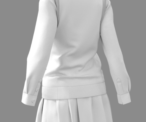 ArtStation Women Sweater Uniform Marvelous Designer and Clo3D