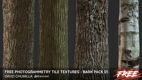 Photogrammetry Tile Textures - Bark Pack 01 - Free!