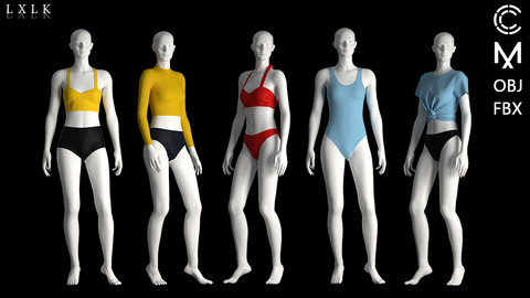 Women's Swimwear Set- Marvelous Designer, CLO3D