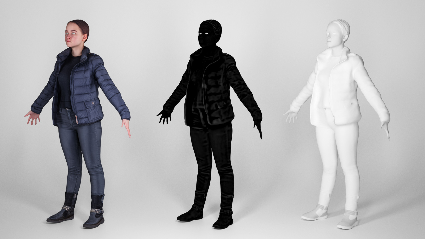 ArtStation - Woman street style in A-pose 122 | Game Assets