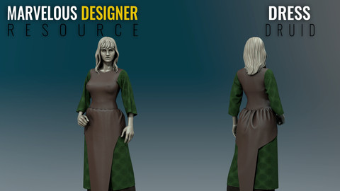 Dress - Druid - Marvelous Designer Resource