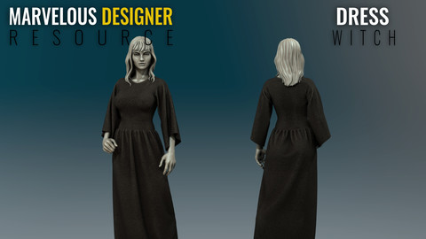 Dress - Witch - Marvelous Designer Resource