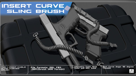 -IMM Curved Brush- Single-Pointed Cable Sling