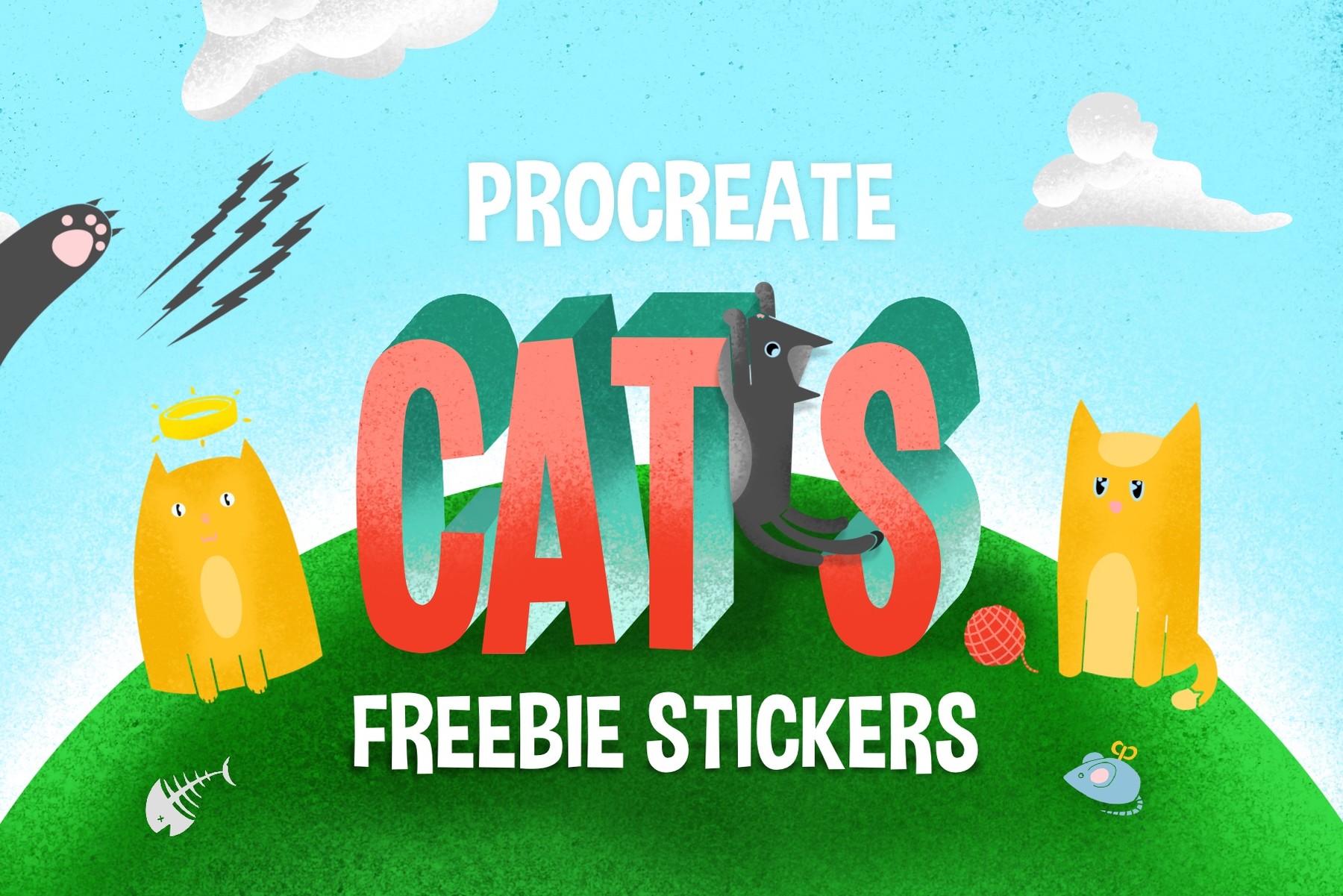 ArtStation - FREE - Procreate Stamp Brushes - CATS | Brushes