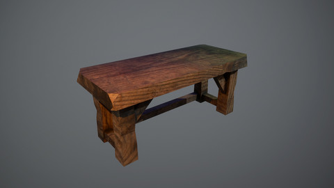 Low Poly Wooden Table