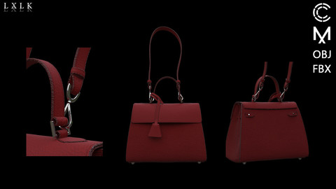 Wine color handbag - Marvelous designer, Clo3d