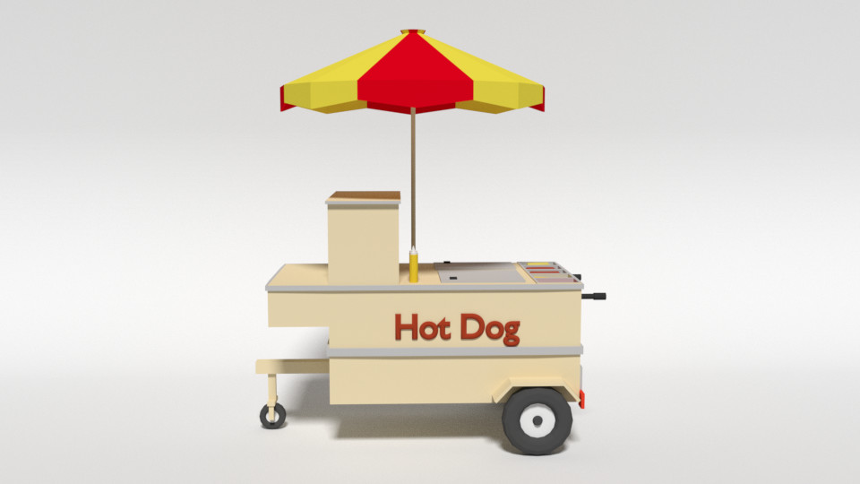 chroma 3D - Low Poly Cartoon Hot Dog Cart