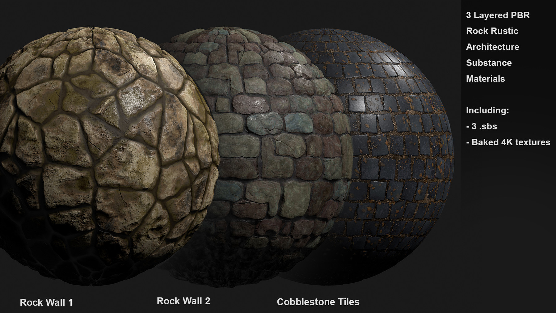 ArtStation - 3 Rock Architecture Rustic Customizable Materials | Resources