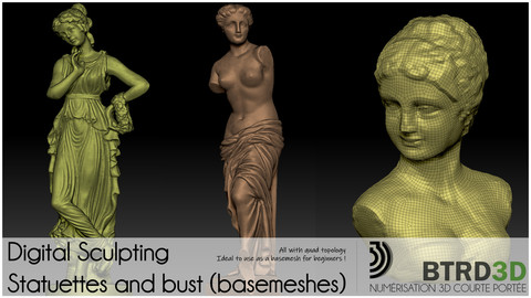 Digital Sculpting - Statuettes and bust (basemeshes)