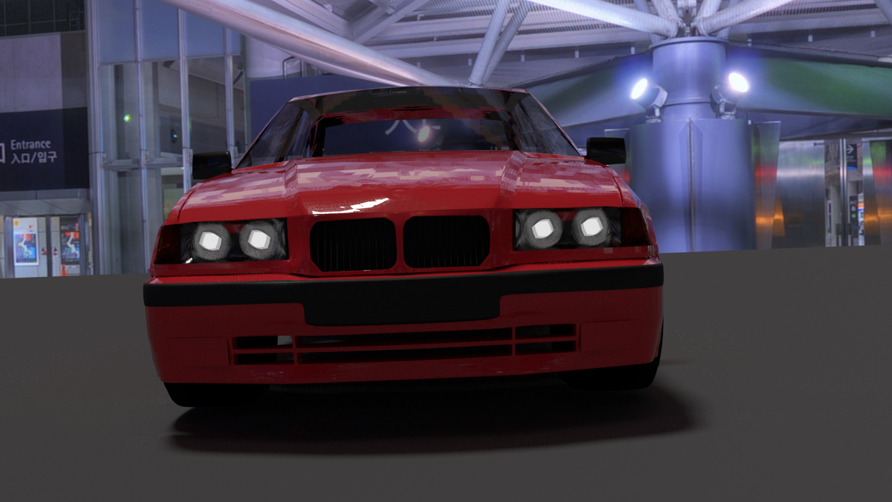 ArtStation - Blender BMW e36 red 4 door | Resources