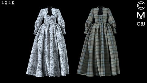 Vintage pattern volume Dress
