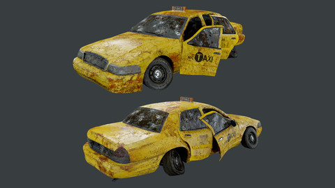 Vehicle Wrecked Taxi Cab