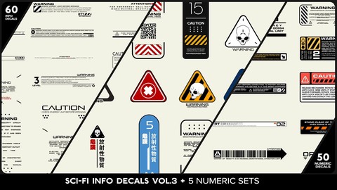 SCI-FI Info Decals VOL.3 + Five Numeric Sets