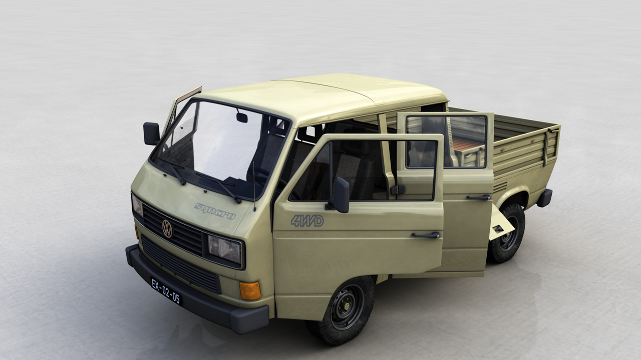 ArtStation - VOLKSWAGEN TRANSPORTER PICKUP DOUBLE CAB SYNCRO 1987 ...