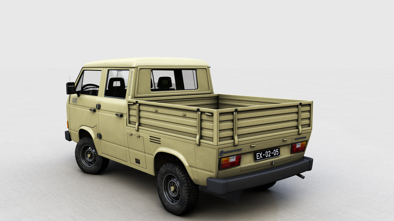 ArtStation - VOLKSWAGEN TRANSPORTER PICKUP DOUBLE CAB SYNCRO 1987 ...