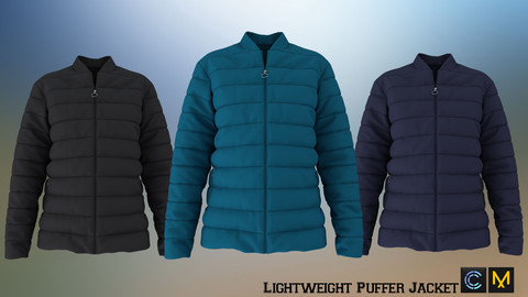 Lightweight Puffer Jacket, Marvelous designer, Clo3d