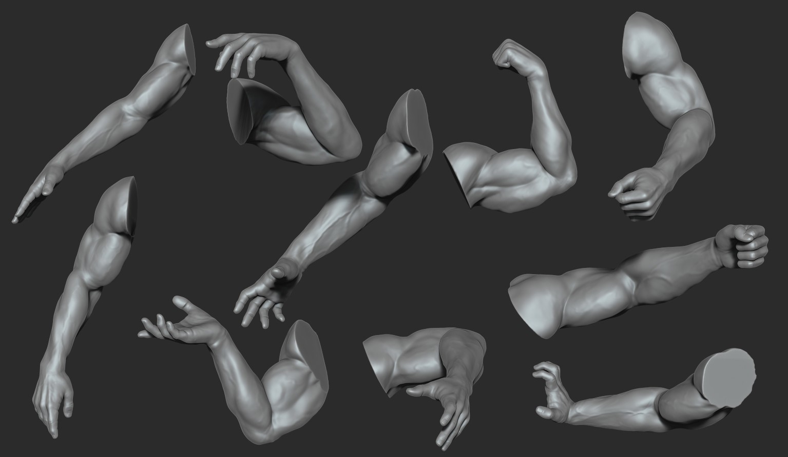 Artstation Muscular Male Arms 10 Poses Resources