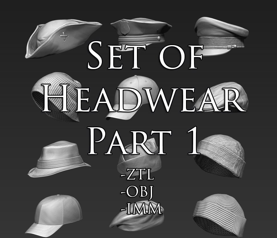 ArtStation Set of Headwear Part 1 Resources