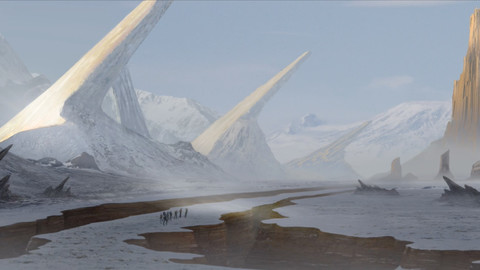 LAYERED PSD File of Exotic Landscape Concept Matte Painting