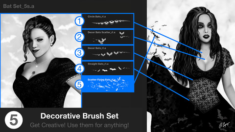Flying Bats Procreate Brush Set