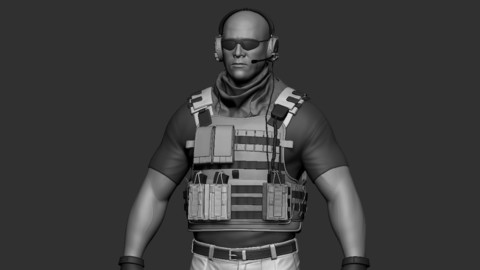 Soldier high poly Ztool