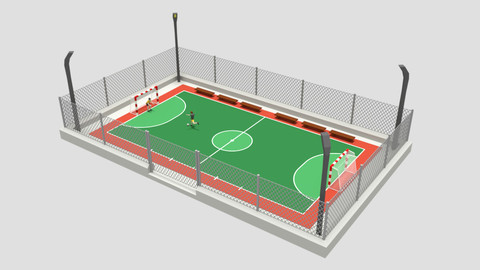 Cartoon Street Football Court