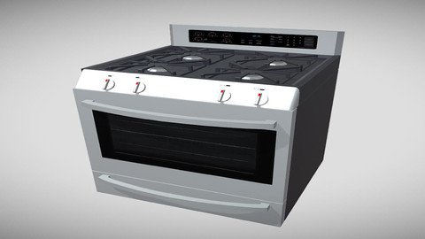 Low Poly 3D Kitchen Stove