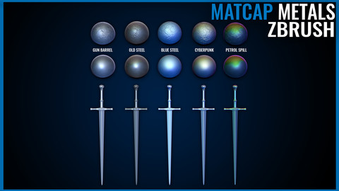 Metal Matcap Pack - Zbrush Matcaps