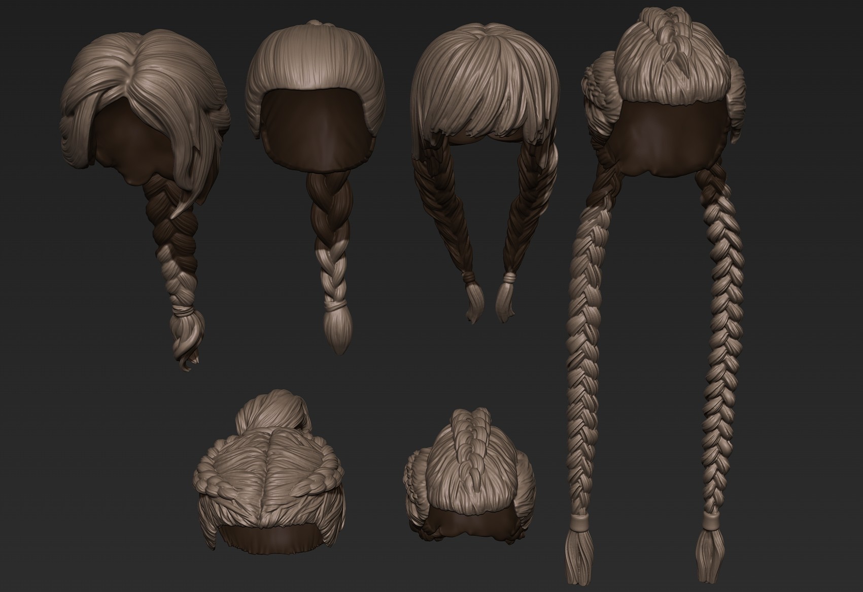 Artstation Female Hair Collection 1 Resources