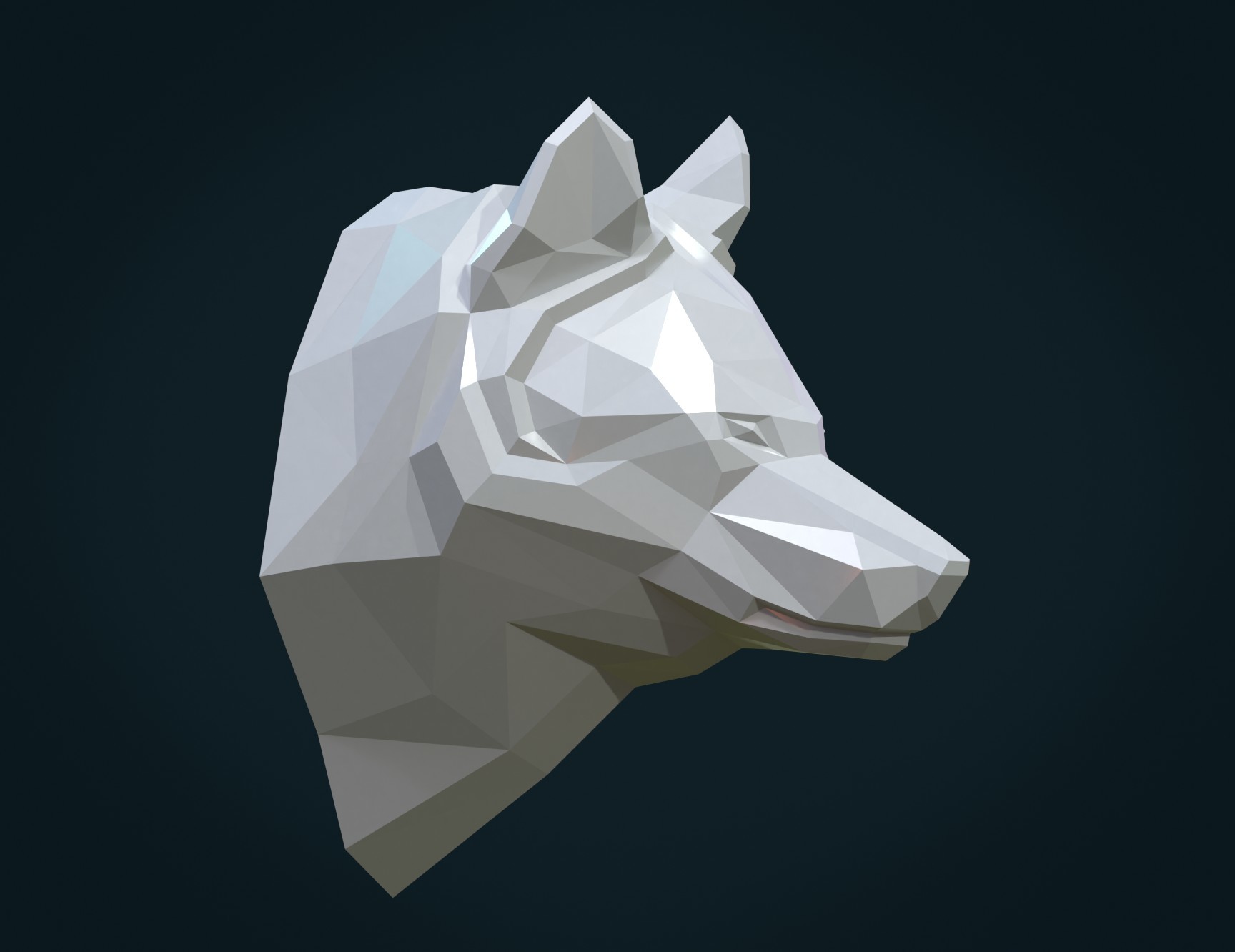 ArtStation - Low poly Wolf head | Resources