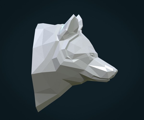 Artstation - Low Poly Wolf Head 