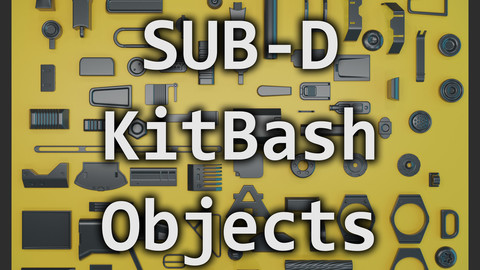 SUB-D KitBash Set of HardSurface Objects 01 - 103 Elements