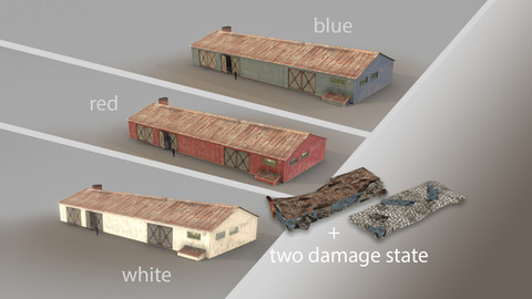 Old Garage 01 blue with damage DMG