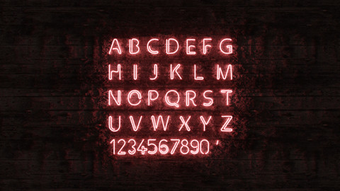 Neon letters and numbers